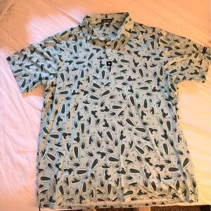 Bad Birdie Golf Shirt XL cactus print performance stretch